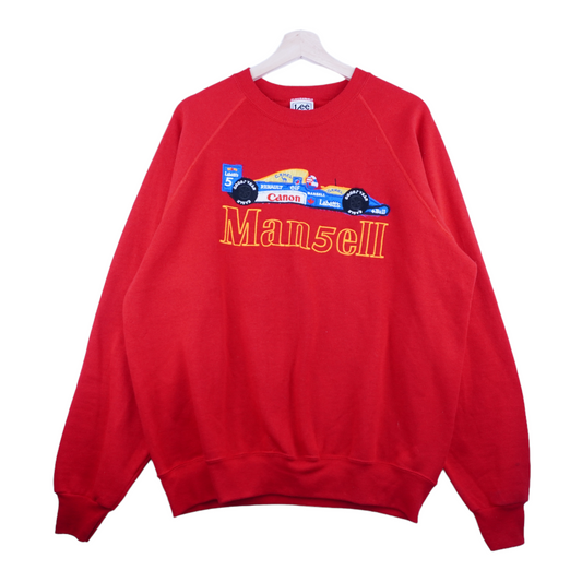 90s Lee Nigell Mansell Formula 1 Sweatshirt Red  L