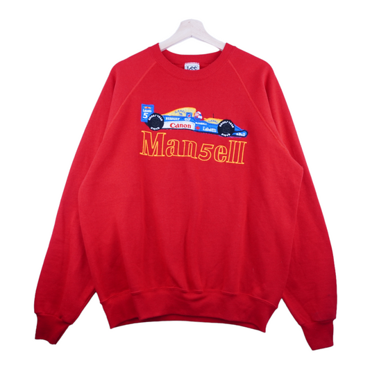 90s Lee Nigell Mansell Formula 1 Sweatshirt Red L
