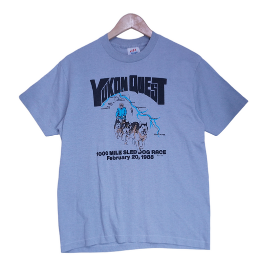 80s Teejays HEF-T Yukon Quest T-Shirt Grey  M