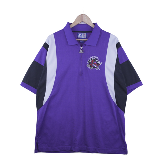 90s Starter Toronto Raptors NBA Polo-Shirt Purple  L