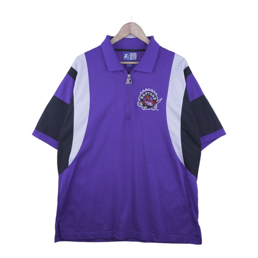 90s Starter Toronto Raptors NBA Polo-Shirt Purple L