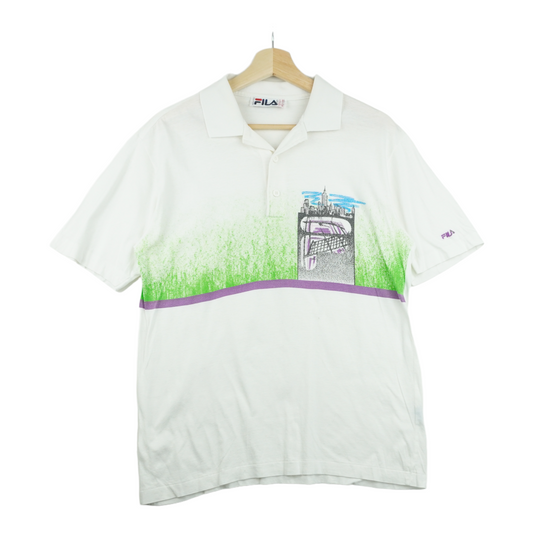 90s Fila New York City Polo White M