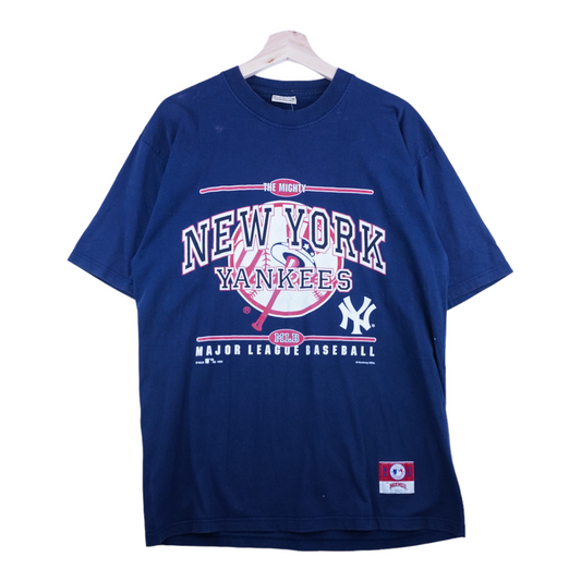 90s Nutmeg Mills New York Yankees MLB T-Shirt Navy  M