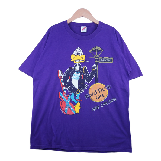 90s Jerzees Hard Duck Cafe New Orleans T-Shirt Purple  XL