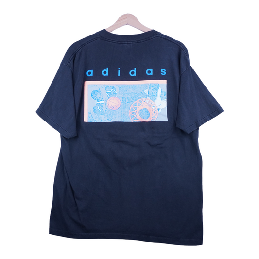 90s Adidas Basketball T-Shirt Black L