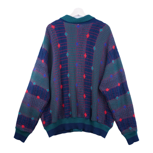 90s Carlo Colucci Sweater Jacket Dark Green  L