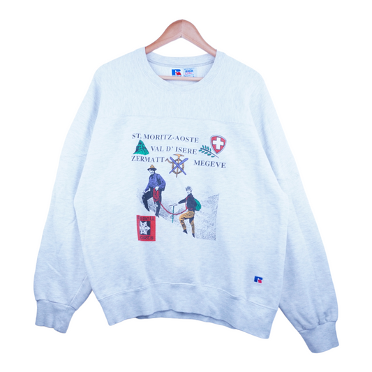 90s Russel Athletic St. Moritz Sweartshirt Grey L