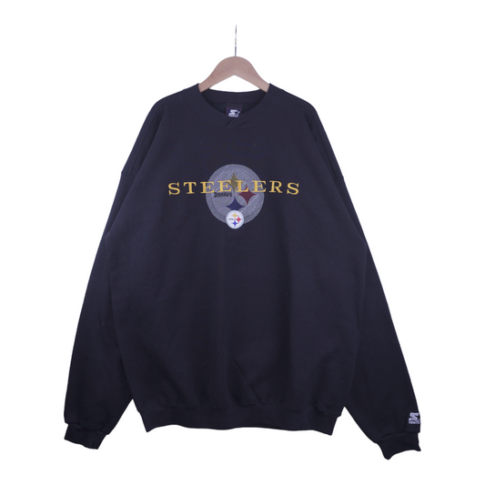 90s Starter Pittsburgh Steelers NFL Sweatshirt Black  XL