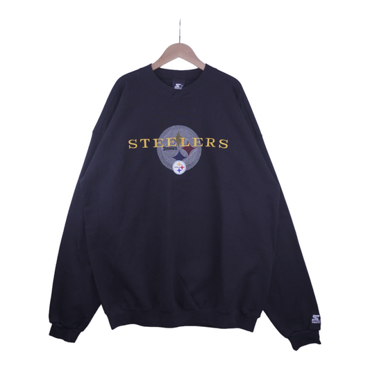 90s Starter Pittsburgh Steelers NFL Sweatshirt Black XL