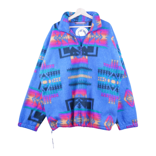 90s Wave Board Fleece Blue Colorful XL