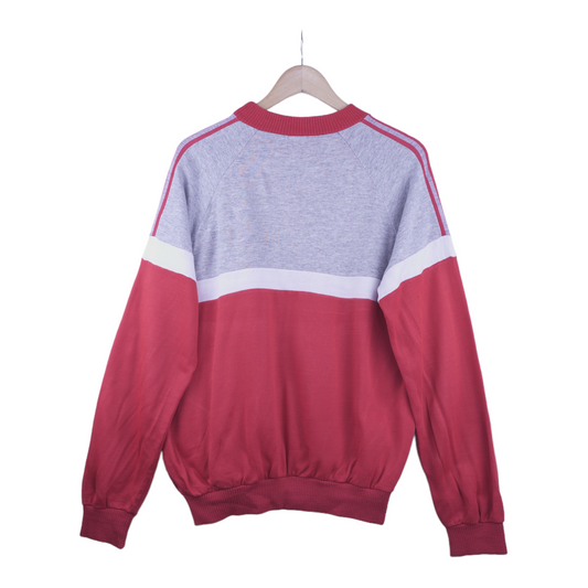 80s Adidas Sweatshirt Grey Red M