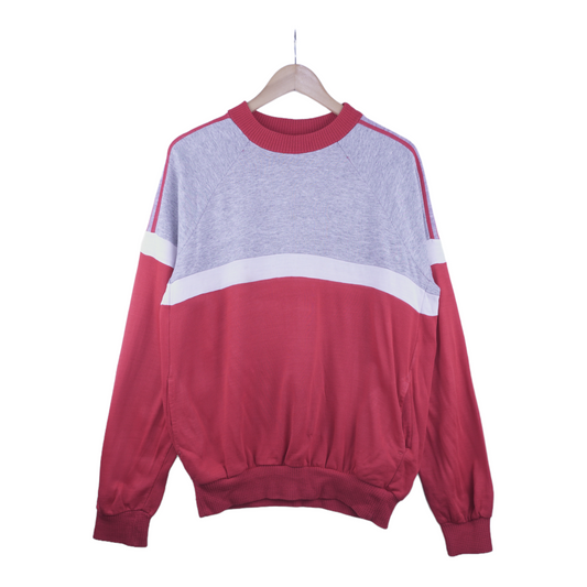 80s Adidas Sweatshirt Grey Red M