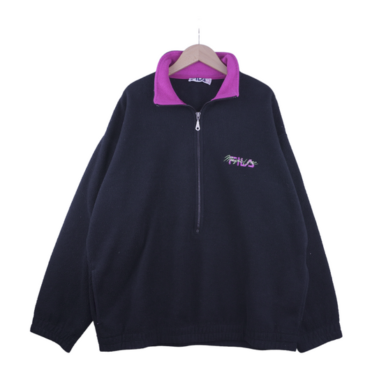 80s Fila Magic Line Fleece Black L