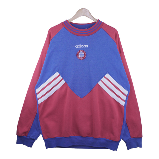 90s Adidas FC Bayern Munich Bundesliga Sweatshirt Blue Red L