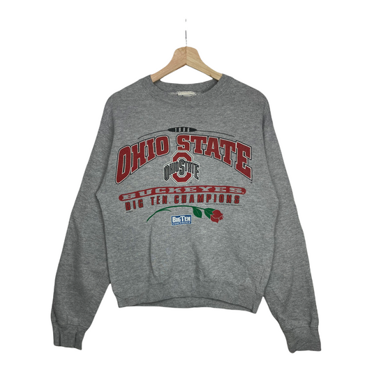 90s Lee Sport Ohio State Buckeyes NCAA Sweatshirt Grey Red S