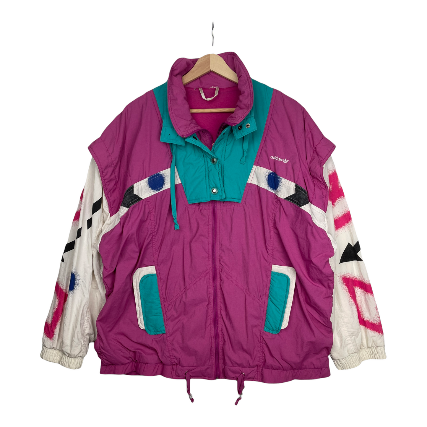 90s Adidas Jacket Pink White L