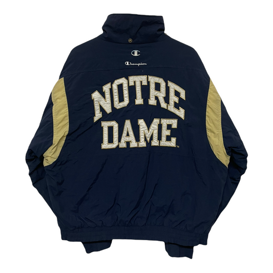 90s Champion Notre Dame NCAA Jacket Navy Gold L