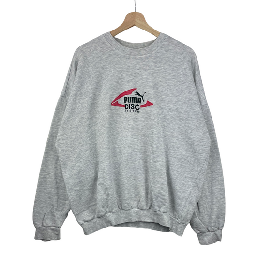 90s Puma Disc System Sweatshirt Grey White XL