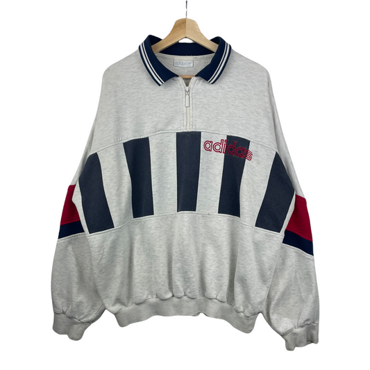 90s Adidas Sweatshirt Grey Red XL