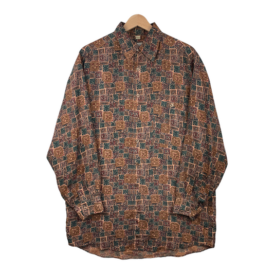 90s New Fast Shirt Brown  L