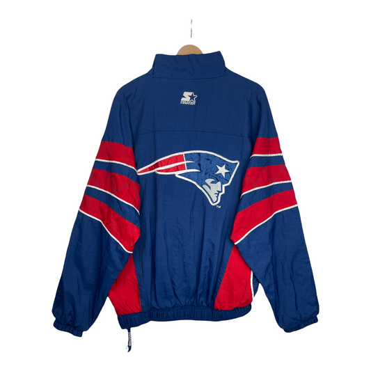 90s Starter New England Patriots NFL Jacket Blue Red L