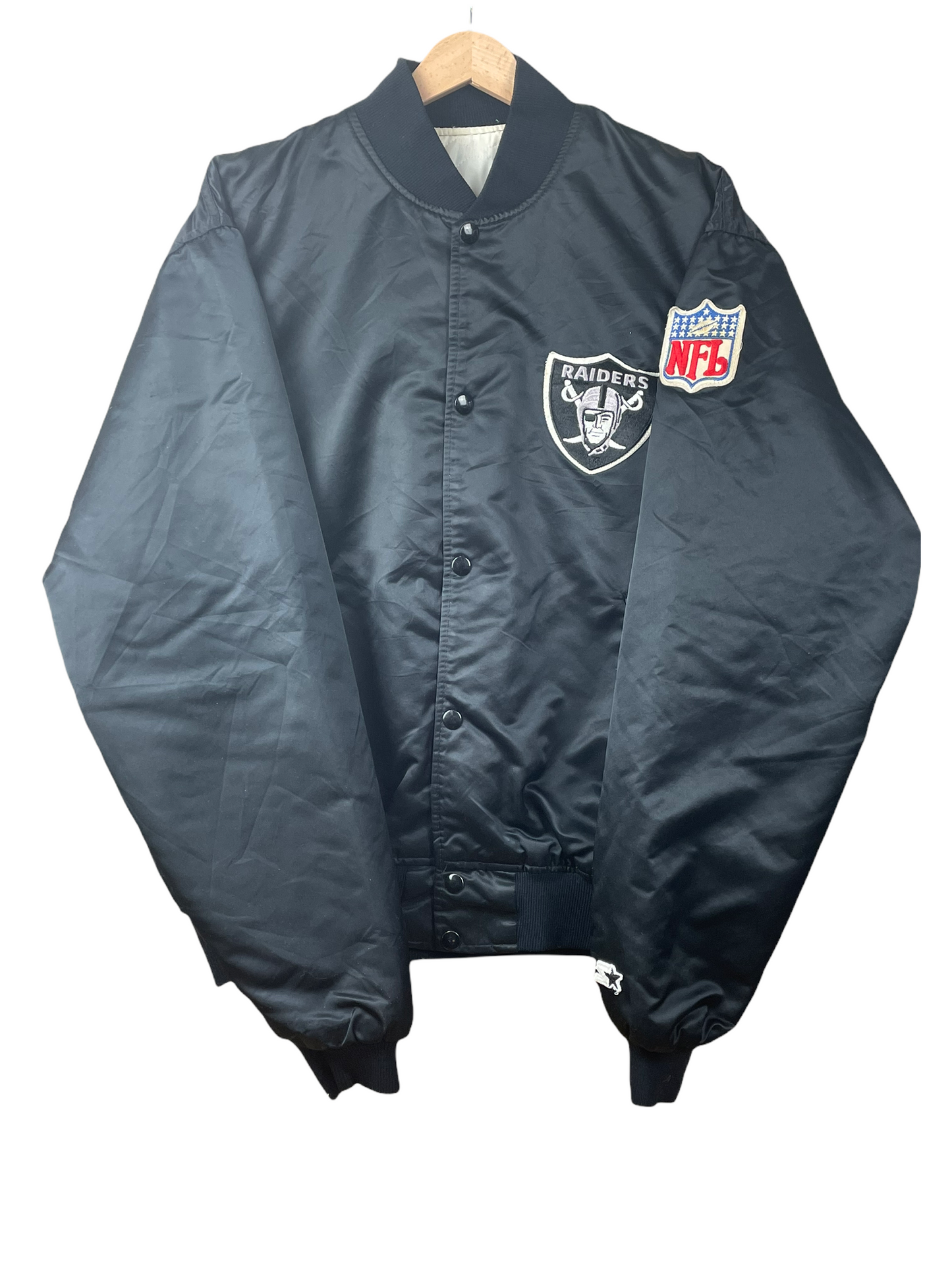 80s Starter Oakland Raiders NFL Jacket Black M