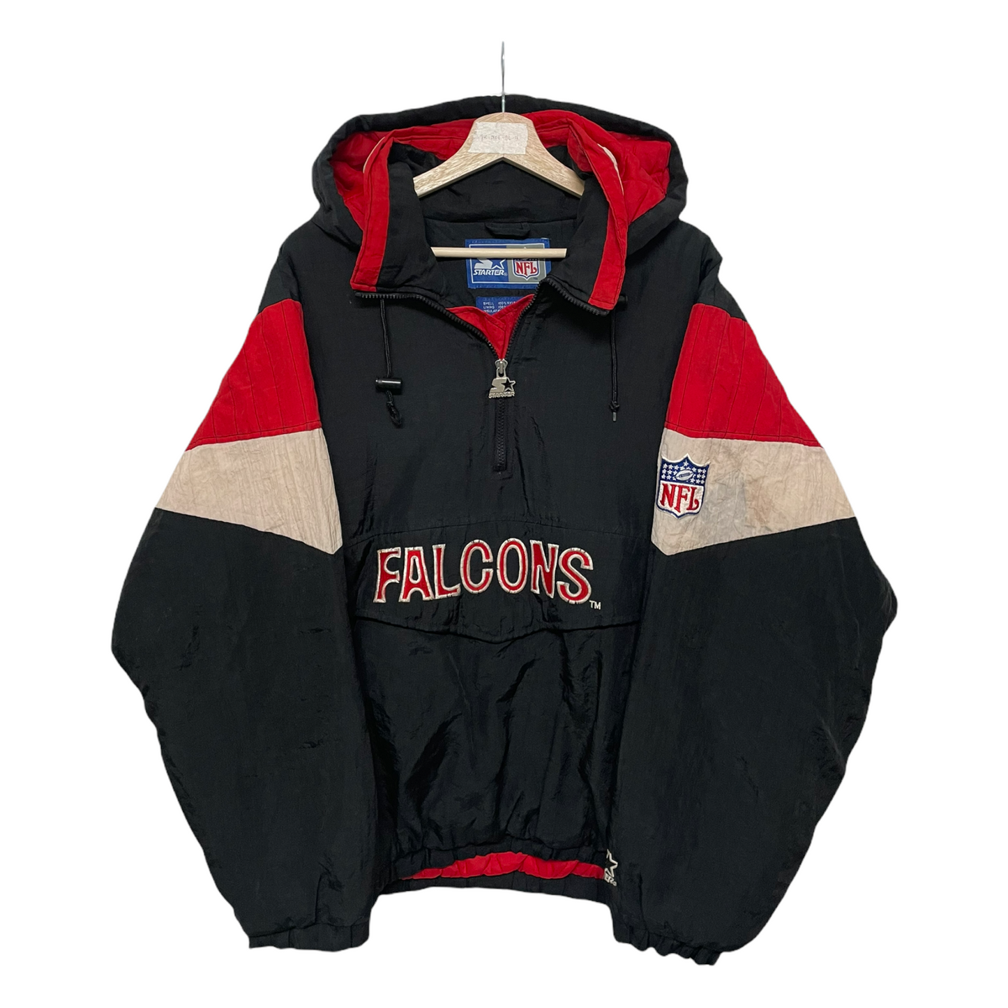 90s Starter Atlanta Falcons NFL Jacket Black Red L