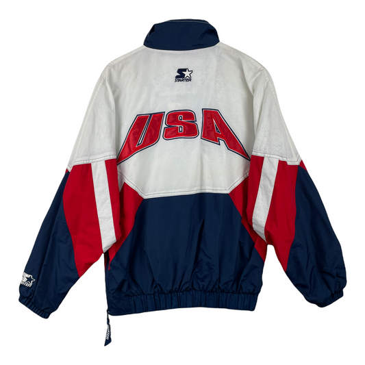 90s Starter Team USA Atlanta 1996 Jacket White Navy S/M