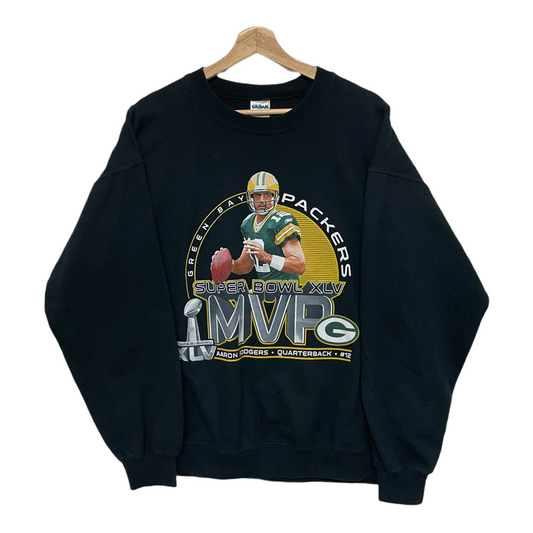 00s Green Bay Packers NFL Sweatshirt Black L