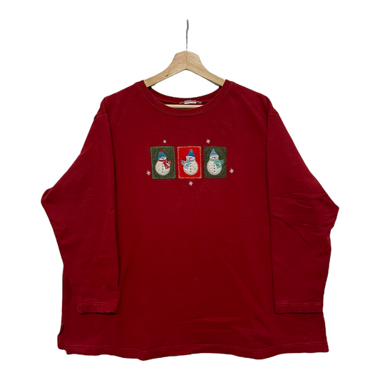 00s Unbranded Christmas Sweatshirt Red XL