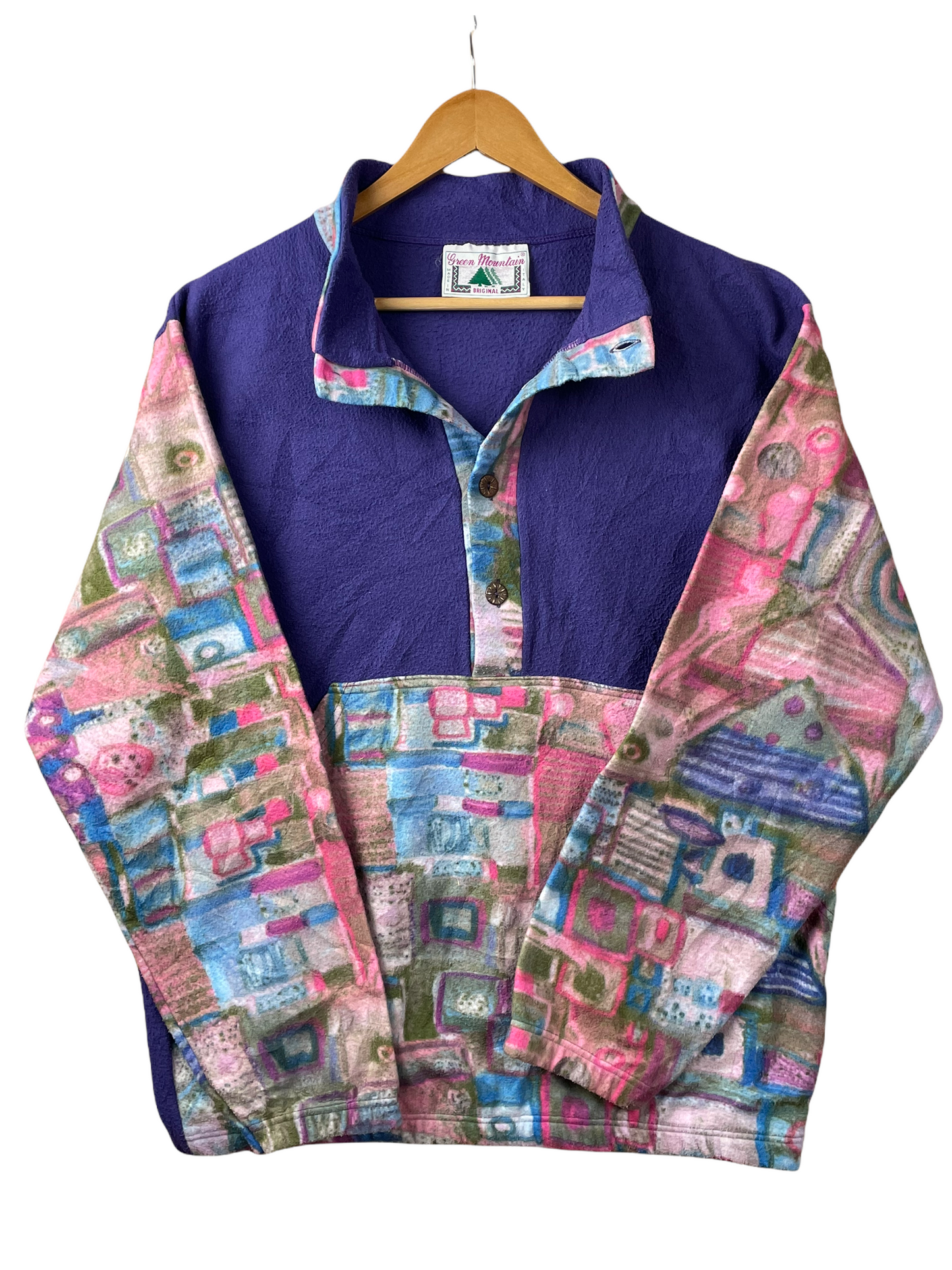 80s Green Mountain Crazy Fleece Purple L