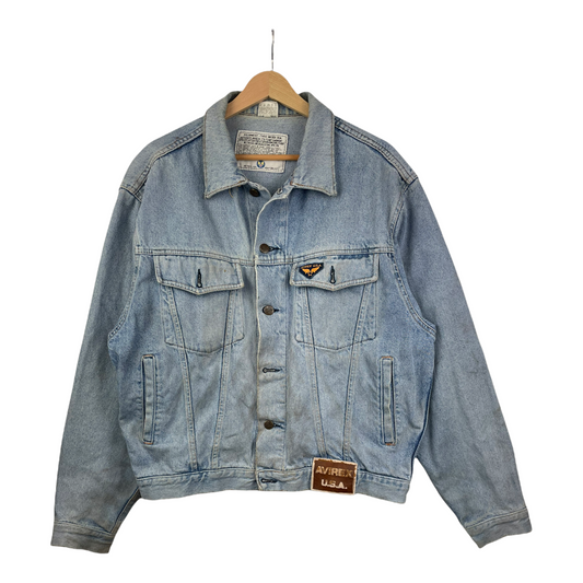 90s Avirex Jeans Jacket Blue M