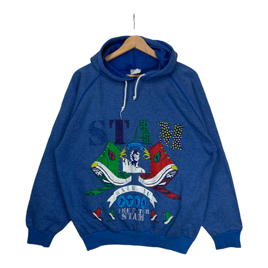 80s STAM  Hoodie Blue  M