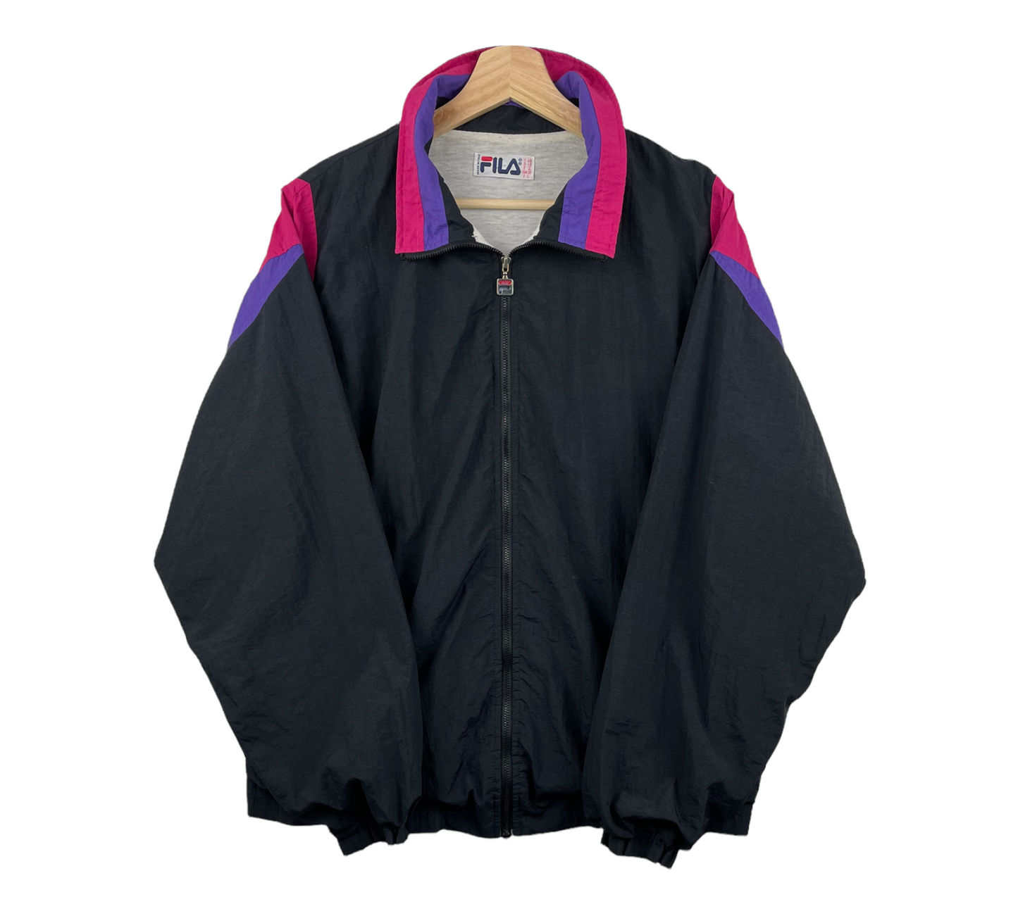 90s Fila Trackjacket Black Pink L