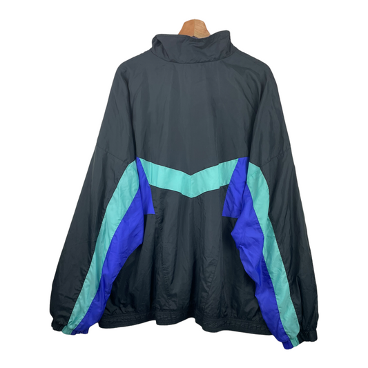 90s Nike Trackjacket Black Turquoise XL