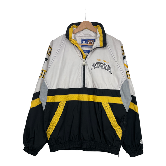 90s Starter Pittsburgh Penguins NHL Pullover White Black M