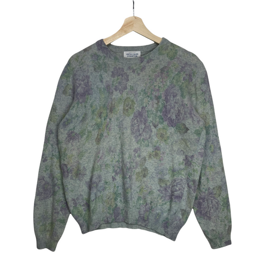 80s United Colors of Benetton Knit Green Grey M