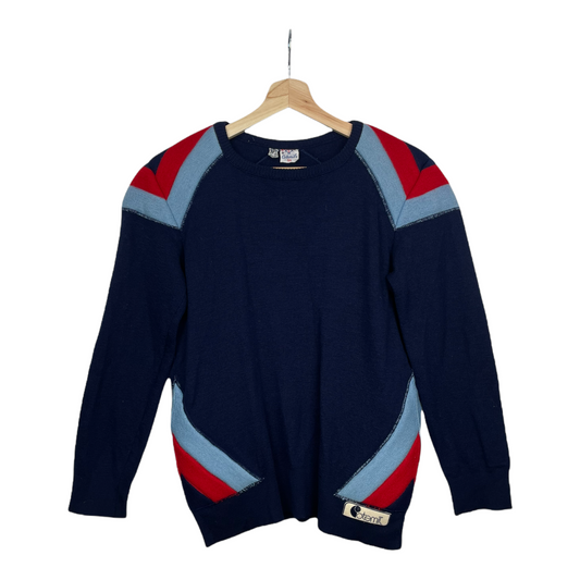 80s Cotemil Knit Blue Red L