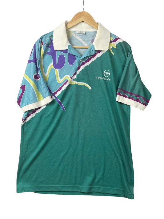 80s Sergio Tacchini Polo Green L