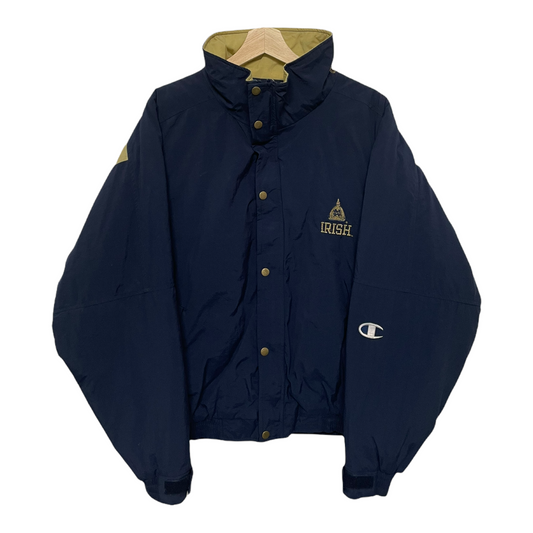 90s Champion Notre Dame NCAA Jacket Navy Gold L