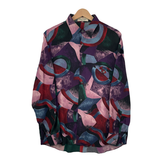 90s Piccini Fashion Shirt Purple Red M