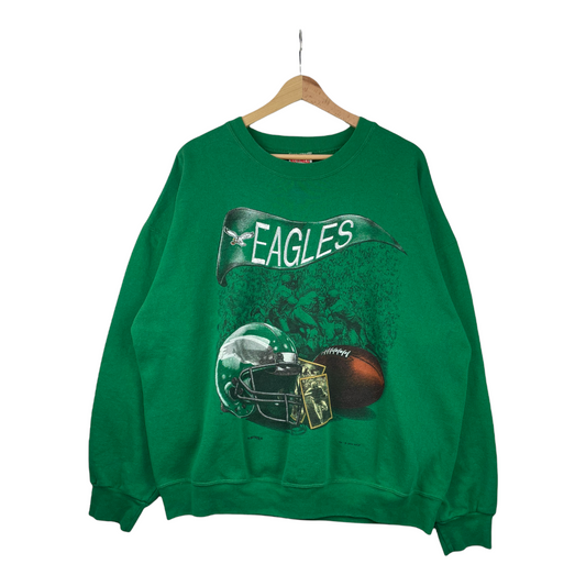 90s Nutmeg Mills Philadelphia Eagles NFL Sweatshirt Green  XL