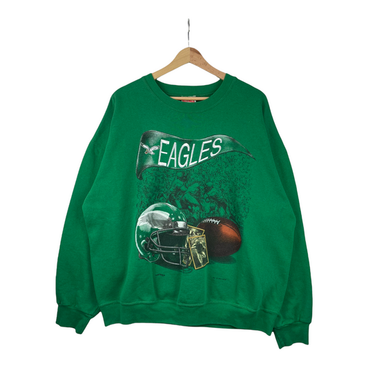 90s Nutmeg Mills Philadelphia Eagles NFL Sweatshirt Green XL