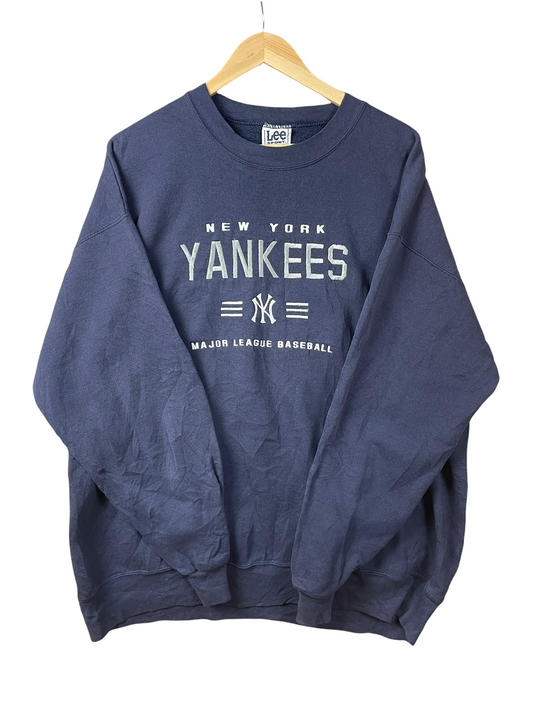 90s New York Yankees MLB Lee Sport Sweatshirt Navy L