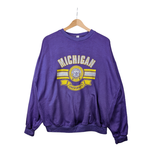 90s Michigan University NCAA Sweatshirt Purple  M