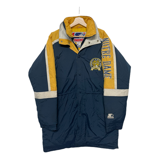 80s Starter Notre Dame Fighting Irish NCAA Jacket Navy Yellow L
