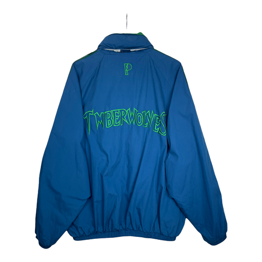 90s Pro Player Minessota Timberwolves NBA Jacket Blue Green XXL