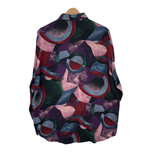 90s Piccini Fashion Shirt Purple Red M