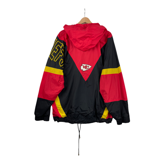 90s Nutmeg Mills Kansas City Chiefs NFL Jacket Black Red XL