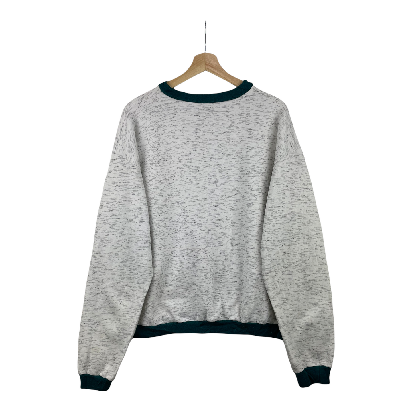 90s Unbranded Sweatshirt Grey Green M